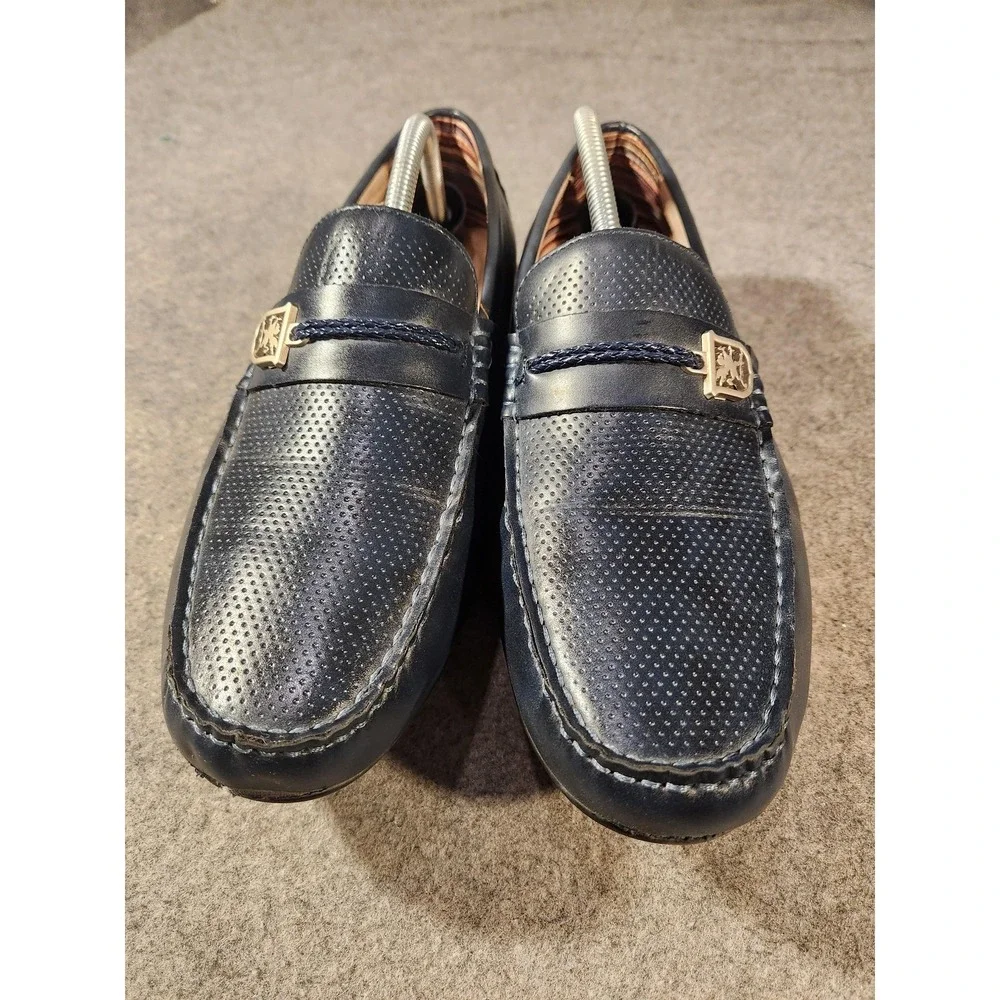 Stacy Adams Shoes Mens Size‎ 10 Blue Synthetic Slip On Loafers Casual 25460-410